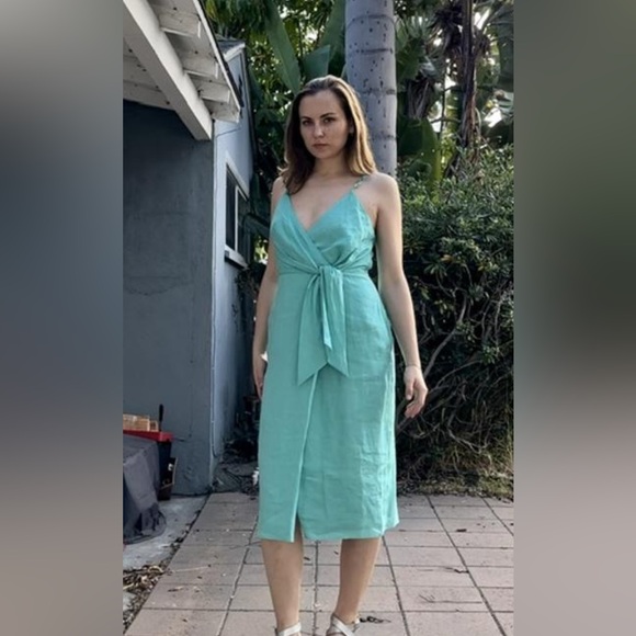 Reiss | Dresses | Nwt Reiss Esme Linen Side Tie Midi 8 Dress Travel Summer  Relax Cocktail Line Ap | Poshmark